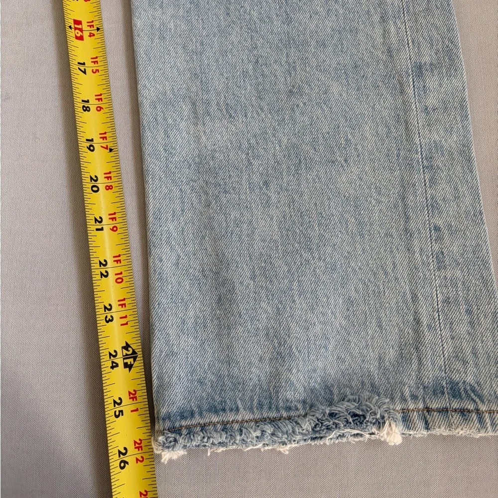 AGOLDE Jeans Riley High Rise Straight Crop in Shatter Size 32 Distressed Raw Hem